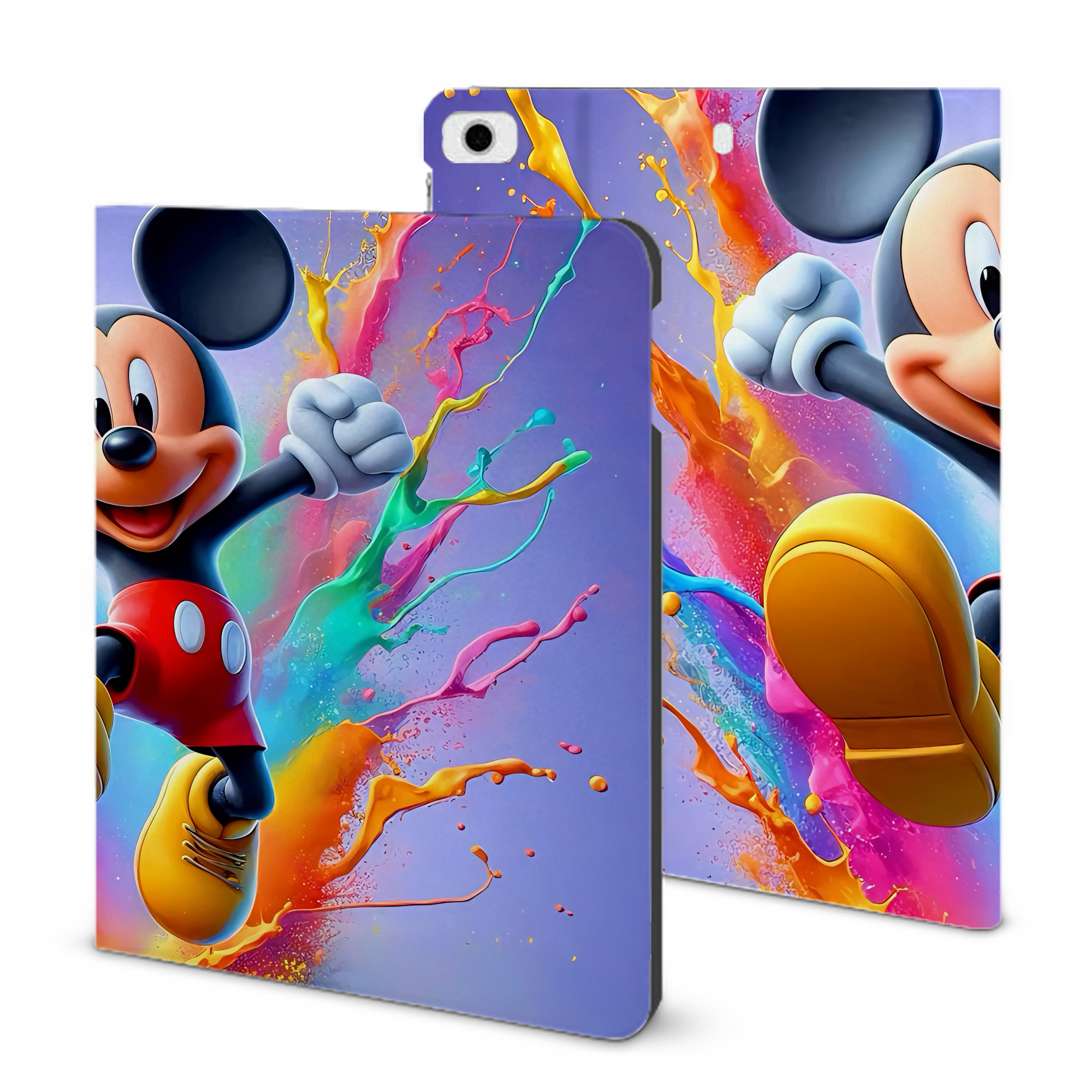 （画像用） ミッキーマウス Mickey Mouse IPad ケース ブック型 PUレザー TPU 耐衝撃 軽量 薄型 ペン収納なし 全面保護 IPad 各モデル対応